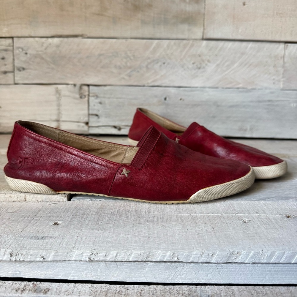 Frye Red Leather Slip On Flats - Women’s 7.5